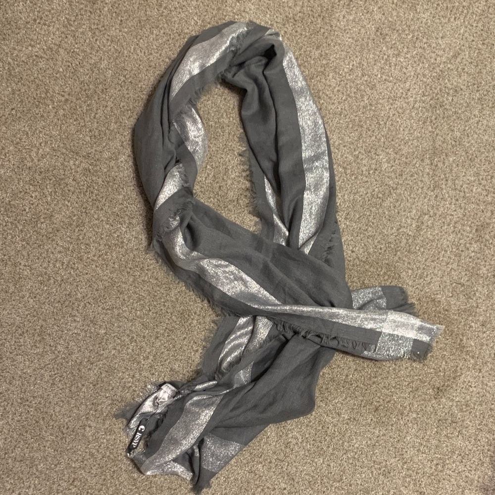 Grey and silver shimmer scarf